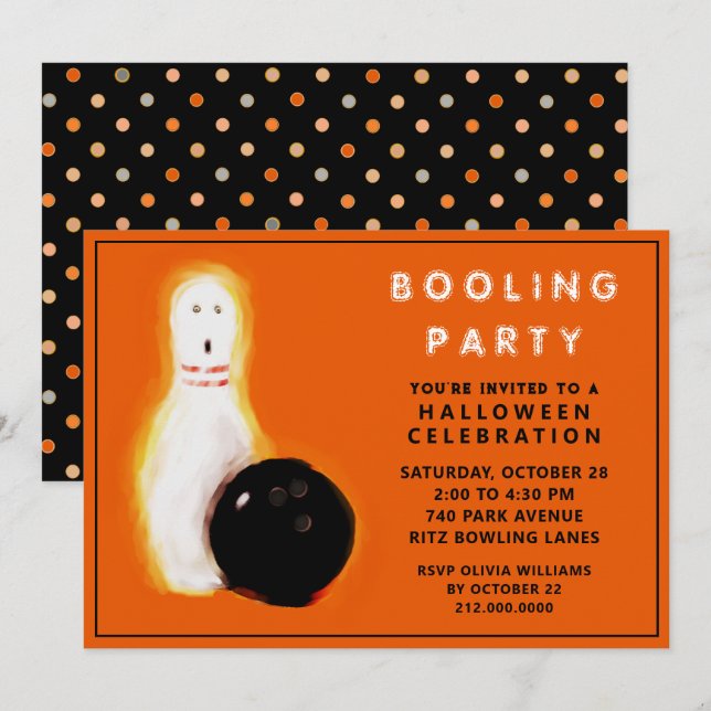Halloween Bowling Party Invitations (Front/Back)
