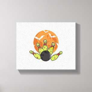 Halloween Bowling Zombie Pins Bats Bowler Gift Canvas Print