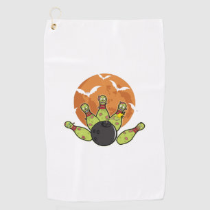 Halloween Bowling Zombie Pins Bats Bowler Gift Golf Towel