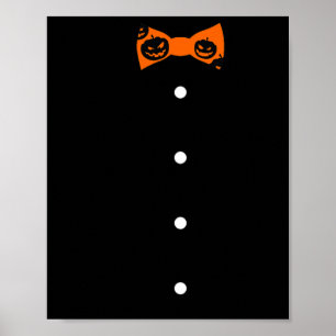 Halloween Bowtie Pumpkin Halloween Costume Poster