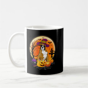 Halloween Boxer Dog Moon With Pumpkin Funny Gifts Coffee Mug