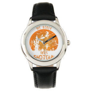 Halloween Boxer Witch Dog Animal Lover Gift Ideas Watch