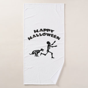 Halloween Boy and Dog Bath Towel