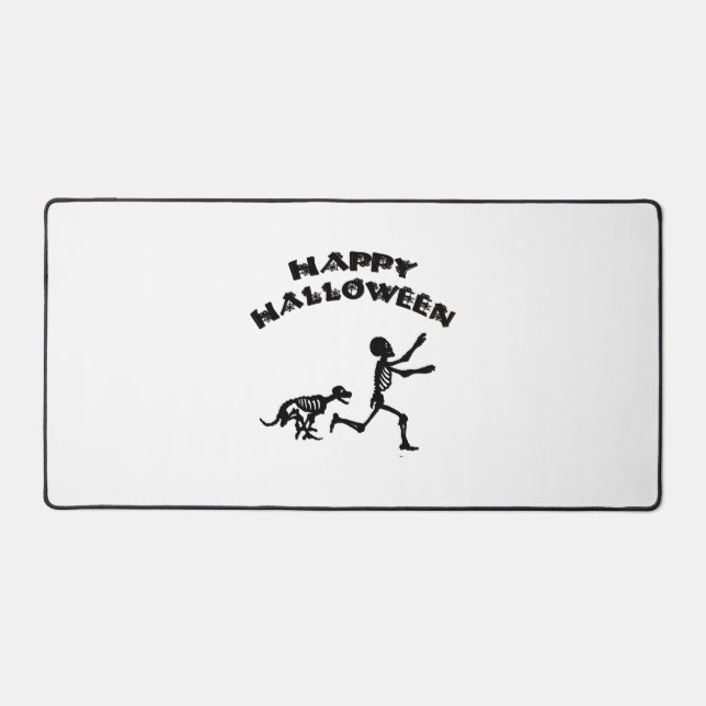 Halloween Boy and Dog Desk Mat (Front)