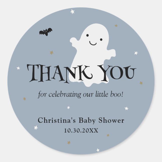 Halloween Boy Baby Shower Thank You Favour Classic Round Sticker (Front)