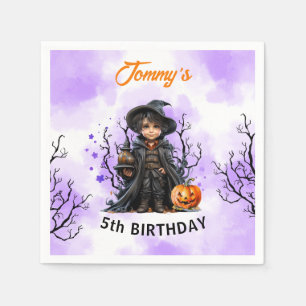 Halloween Boy Birthday Cute Little Wizard Napkins