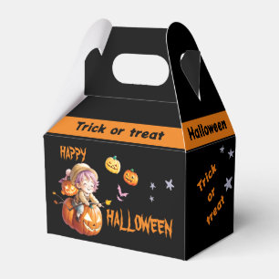 Halloween Boy on a Magic Pumpkin Favour Box