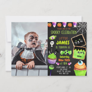 Halloween Boy Zombie Kids Birthday Party Invitation
