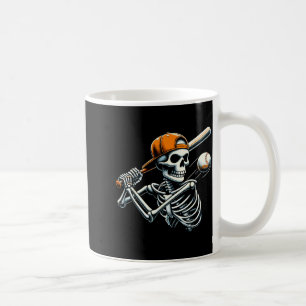 Halloween Boys Batting Skeleton Baseball  Coffee Mug