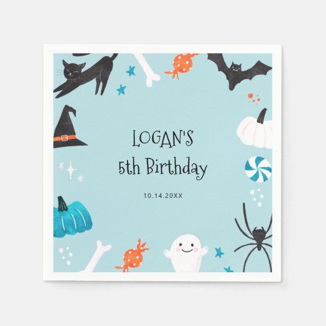 Halloween Boy's Birthday  Napkin (Front)