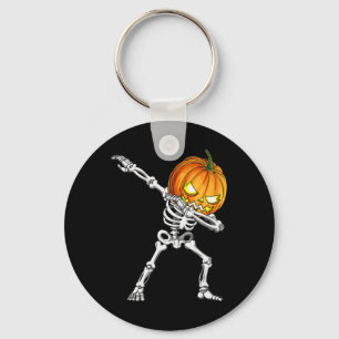 Halloween Boys Dabbing Skeleton Scary Pumpkin Jack Key Ring