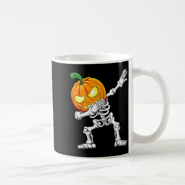 Halloween Boys Dabbing Skeleton Y Pumpkin Jack O L Coffee Mug (Right)