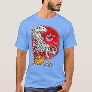 Halloween Boys Dinosaur Skeleton T re Scary Pumpki T-Shirt