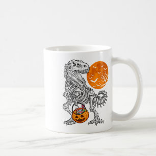 Halloween Boys Dinosaur Skeleton T Rex Scary Pumpk Coffee Mug