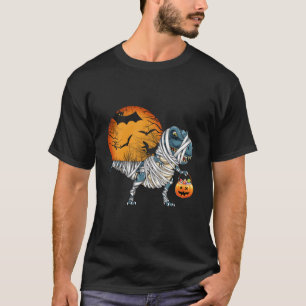 Halloween Boys Dinosaur Skeleton T Rex Scary Pumpk T-Shirt