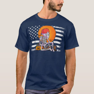 Halloween Boys Gamer Gaming Cool Skeleton Play Vid T-Shirt