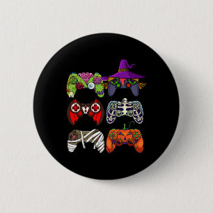 Halloween Boys Gamer Skeleton Zombie Gaming Contro 6 Cm Round Badge