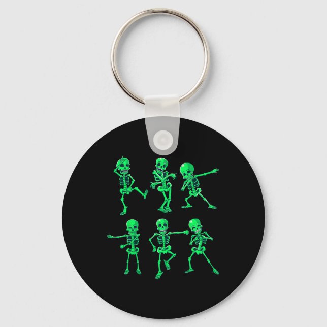 Halloween Boys Girls Kids Dancing Skeletons Dance  Key Ring (Front)