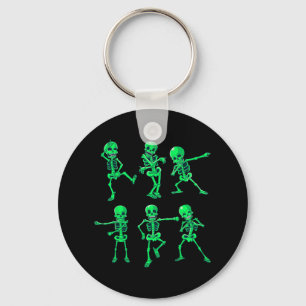 Halloween Boys Girls Kids Dancing Skeletons Dance Key Ring