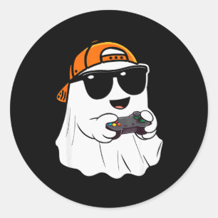 Halloween Boys Kids Ghost Gamer Y Costume Gaming M Classic Round Sticker