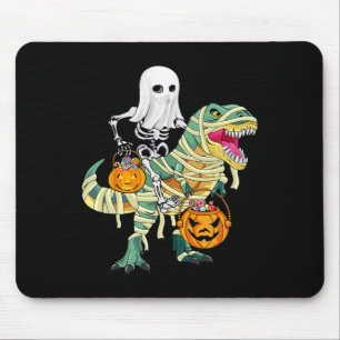 Halloween boys kids Skeleton Riding Dinosaur ghost Mouse Mat