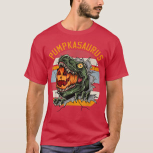 Halloween Boys Men Kids Pumpkasaurus Dinosaur Pump T-Shirt