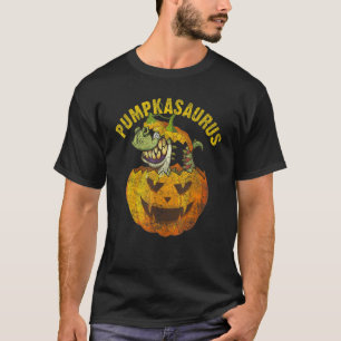 Halloween Boys Men Pumpkasaurus Dinosaur Pumpkin T-Shirt