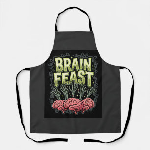 Halloween Brain Feast Zombie Hands Vector Design Apron