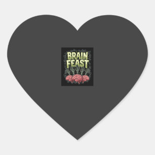 Halloween Brain Feast Zombie Hands Vector Design Heart Sticker
