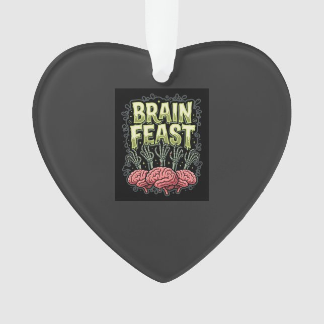 Halloween Brain Feast Zombie Hands Vector Design Ornament (Front)