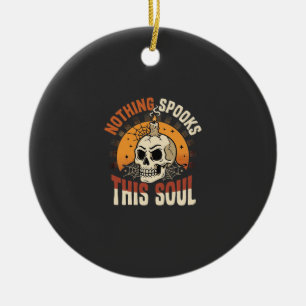 Halloween Brave Skeleton Night Ceramic Tree Decoration