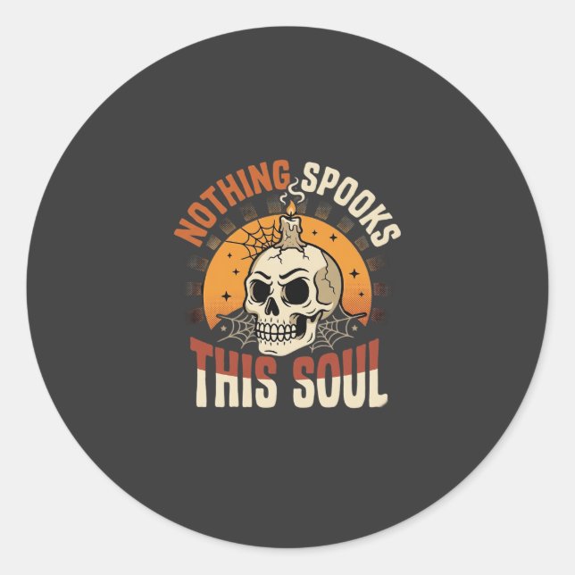 Halloween Brave Skeleton Night Classic Round Sticker (Front)