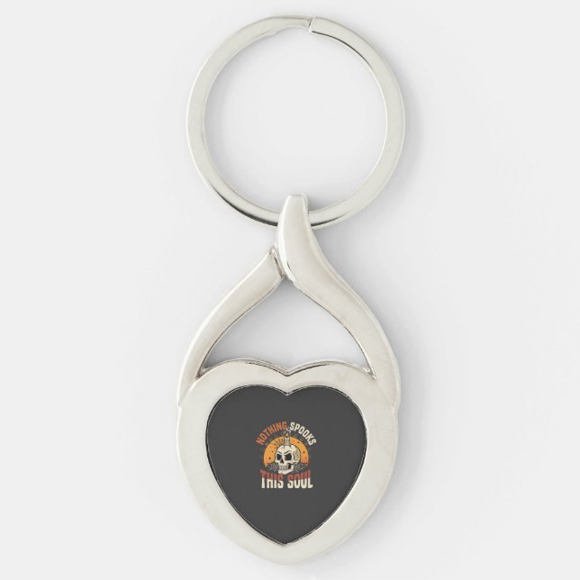 Halloween Brave Skeleton Night Key Ring (Front)