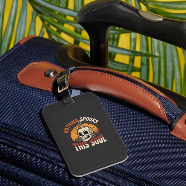 Halloween Brave Skeleton Night Luggage Tag (Front Insitu 1)