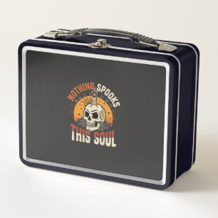 Halloween Brave Skeleton Night Metal Lunch Box