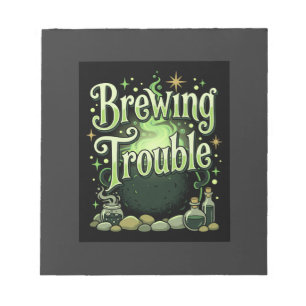Halloween Brewing Trouble Witch Cauldron Potion De Notepad