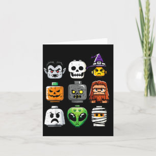 Halloween Brick Pumpkin Ghost Heads Costume Boys Card