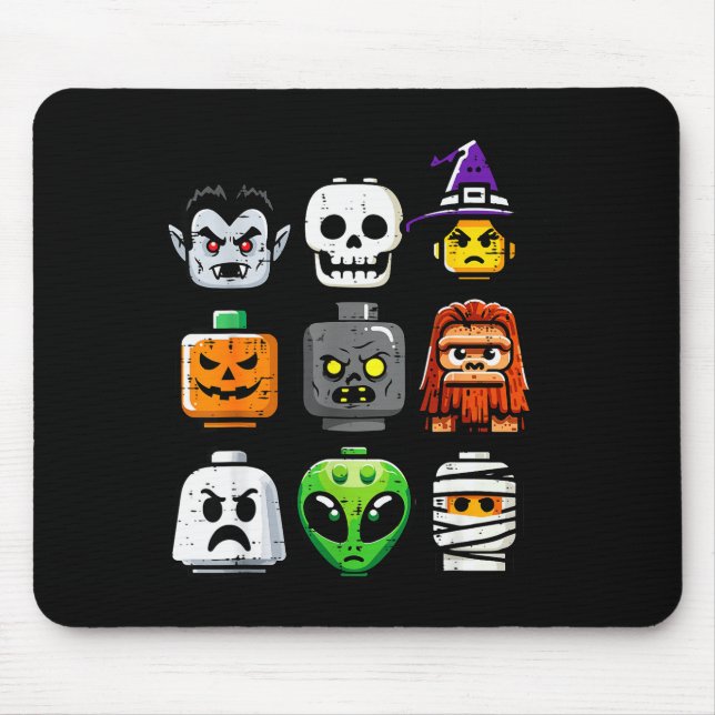 Halloween Brick Pumpkin Ghost Heads Costume Boys K Mouse Mat (Front)