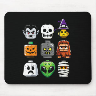 Halloween Brick Pumpkin Ghost Heads Costume Boys Mouse Mat