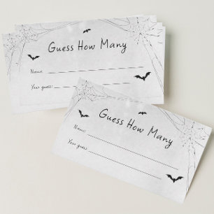 Halloween Bridal Shower Guess How Many Enclosure Card