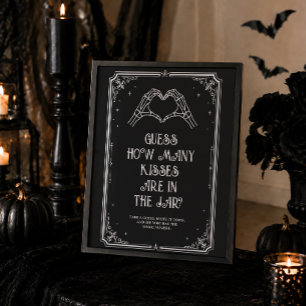 Halloween Bridal Shower Guess How Many Game  Poster