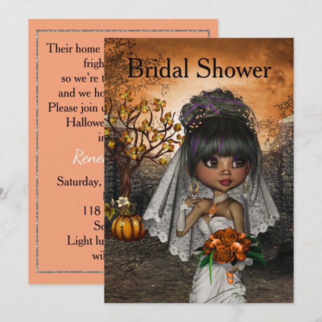 Halloween Bridal Shower Invitation (Front/Back)