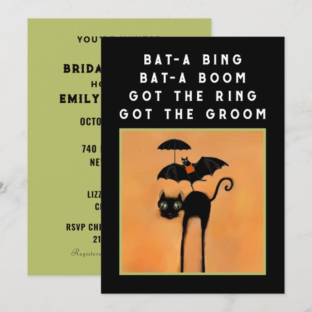 Halloween Bridal Shower Invitation (Front/Back)