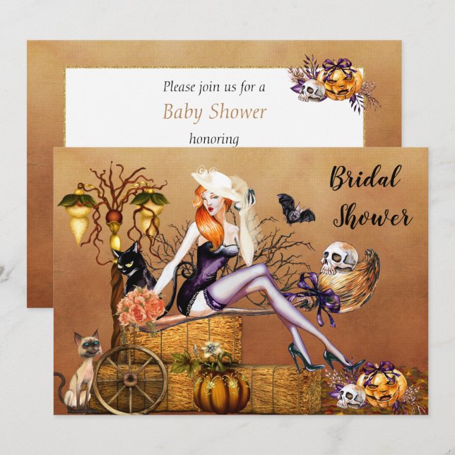 Halloween Bridal Shower Invitation (Front/Back)
