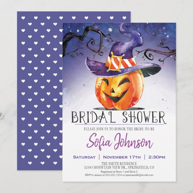 Halloween Bridal Shower Invitation (Front/Back)