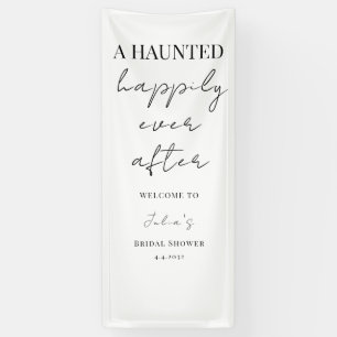 Halloween Bridal Shower Party Sign, Linen Wedding  Banner