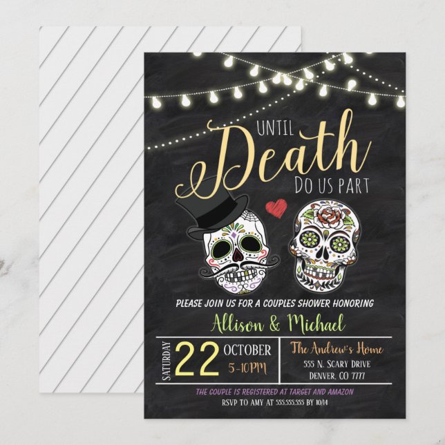 Halloween Bridal Shower Wedding Invitation (Front/Back)