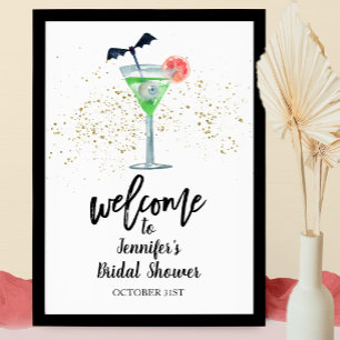 Halloween Bridal Shower Welcome Sign   Cocktail