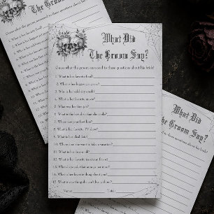 Halloween Bridal Shower What Did He Say Game