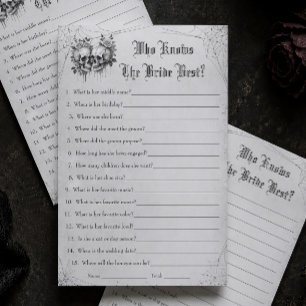Halloween Bridal Shower Who Knows Bride Best Game